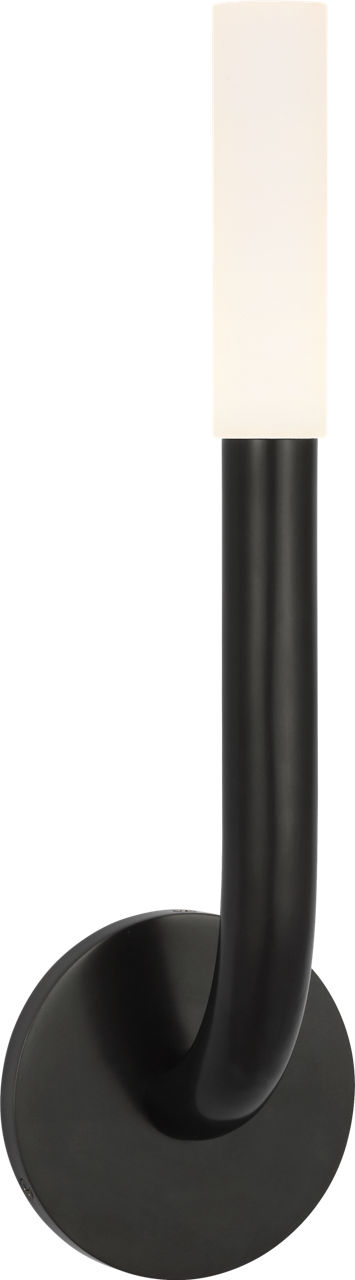 Rousseau 15" Single Sconce in Bronze with Etched Crystal