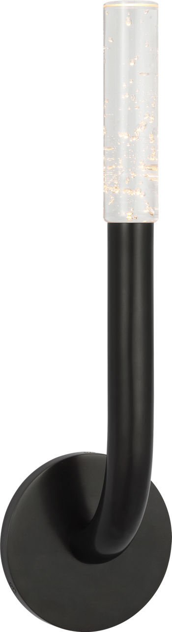 Rousseau 15" Single Sconce in Bronze with Seeded Glass