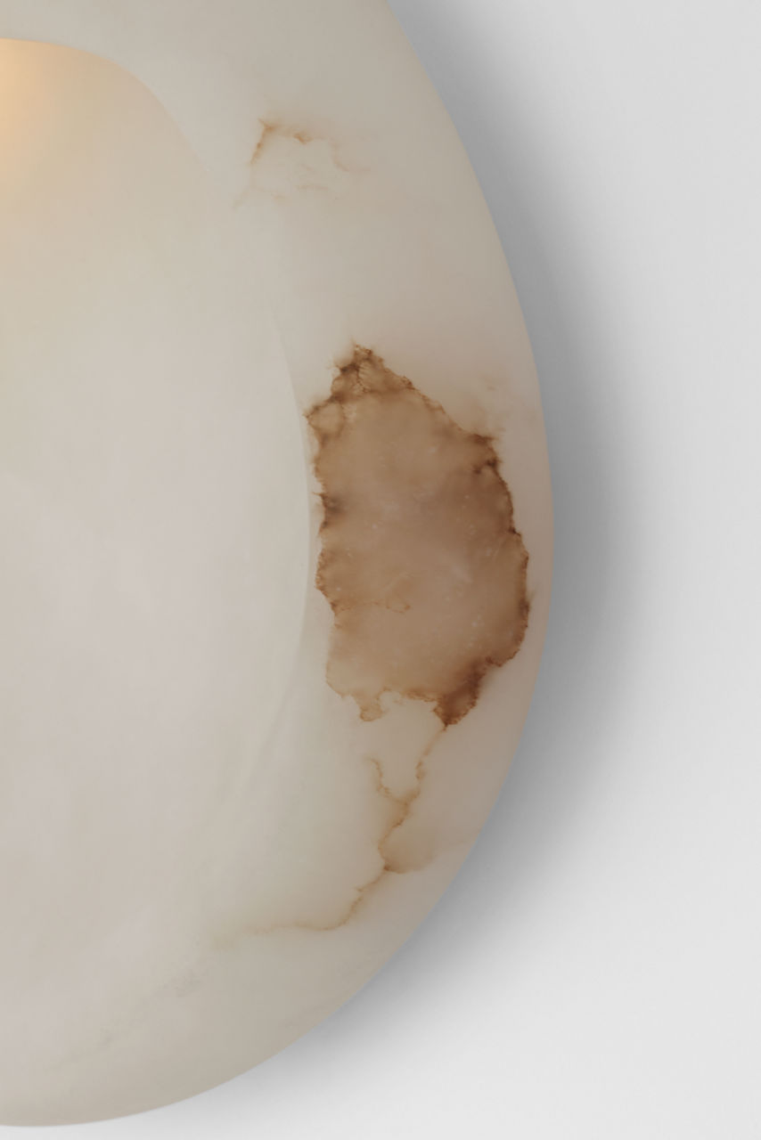 Esculpa 14" Rounded Alabaster Wall Light