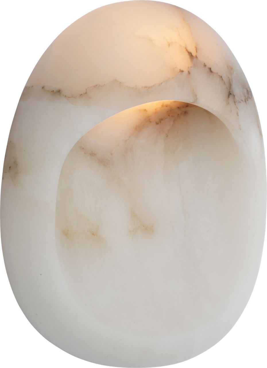 Esculpa 14" Rounded Wall Light in Alabaster and Bronze