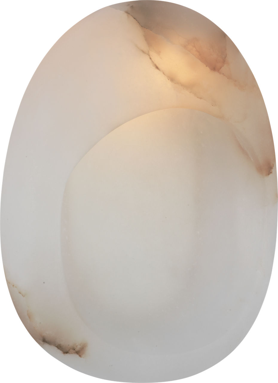 Esculpa 14" Rounded Wall Light in Alabaster and Polished Nickel