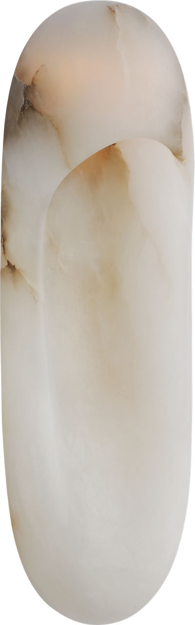 Esculpa 18" Elongated Wall Light in Alabaster and Bronze