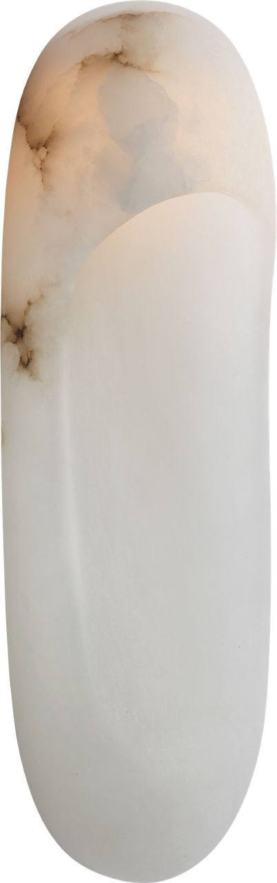 Esculpa 18" Elongated Wall Light in Alabaster and Polished Nickel