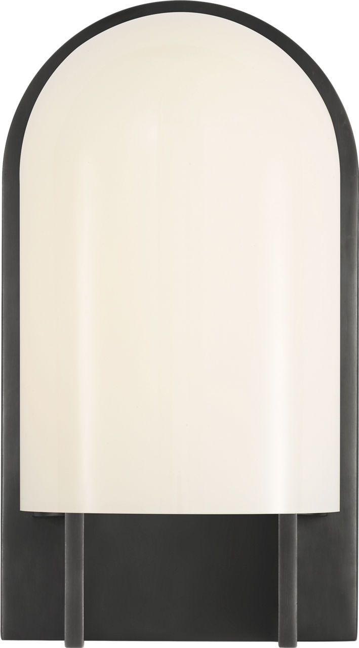 Trouve 8" Sconce in Bronze with White Glass