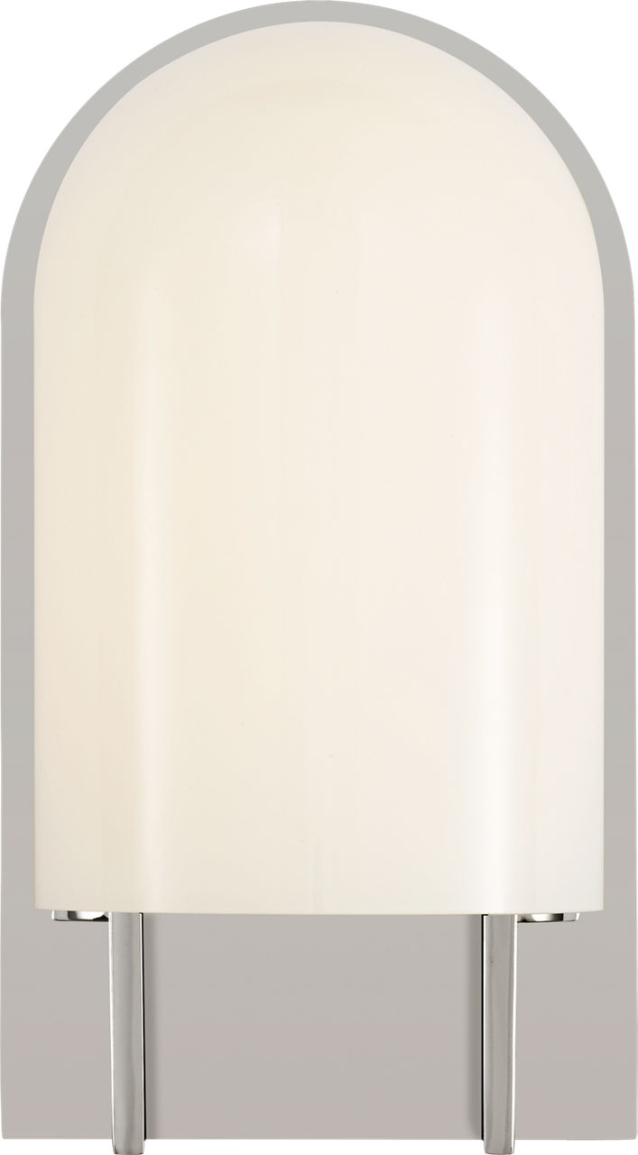 Trouve 8" Sconce in Polished Nickel with White Glass