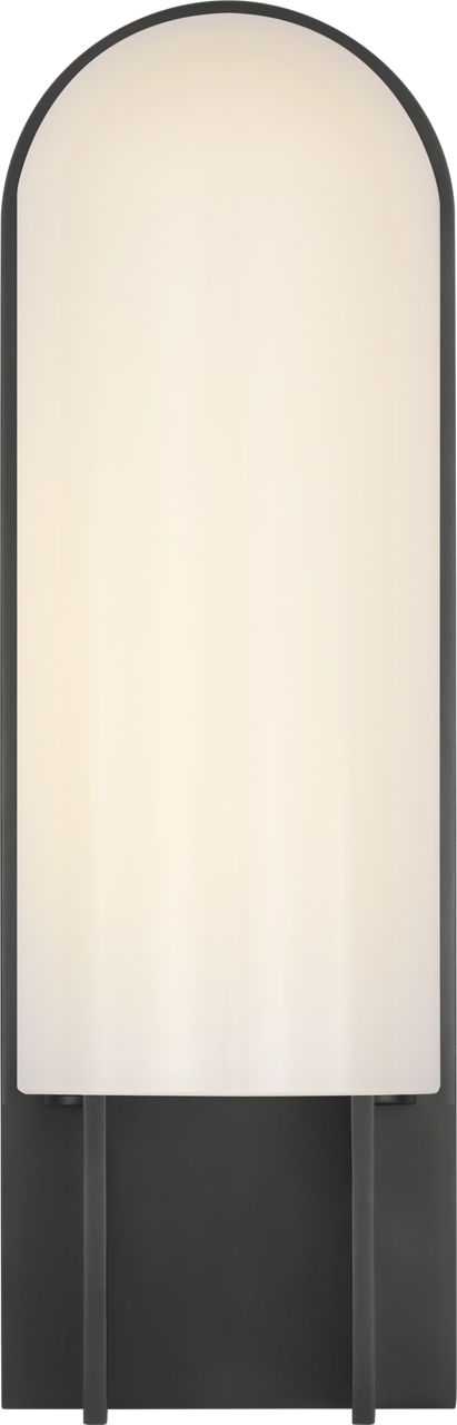 Trouve 14" Sconce in Bronze with White Glass