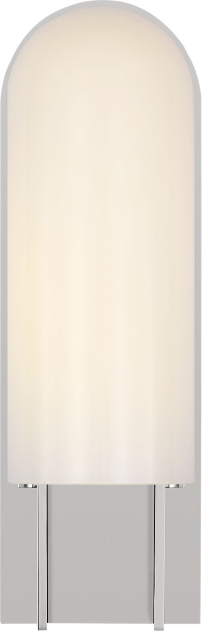 Trouve 14" Sconce in Polished Nickel with White Glass