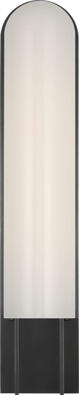 Trouve 23" Sconce in Bronze with White Glass