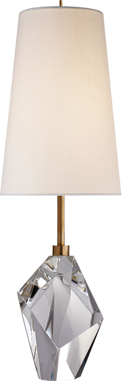 Halcyon Accent Table Lamp in Crystal with Linen Shade