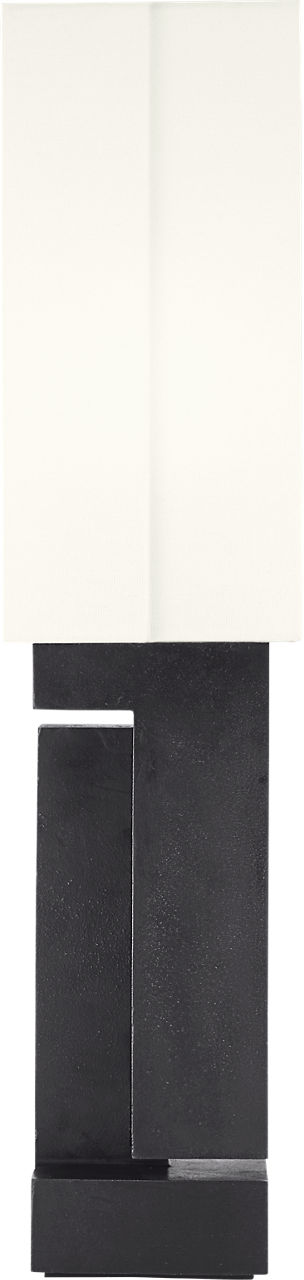 Nucleo 27" Table Lamp in Museum Black with Linen Shade