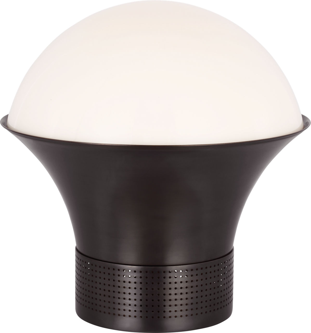 Precision Accent Table Lantern in Bronze with White Glass