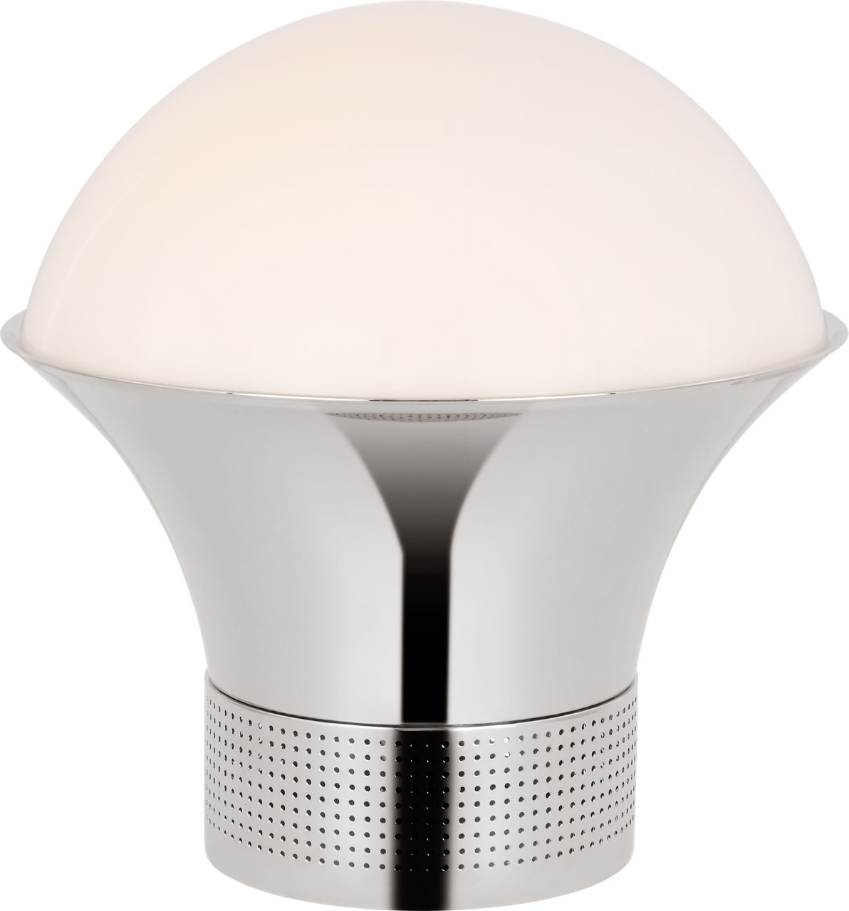 Precision Accent Table Lantern in Polished Nickel with White Glass