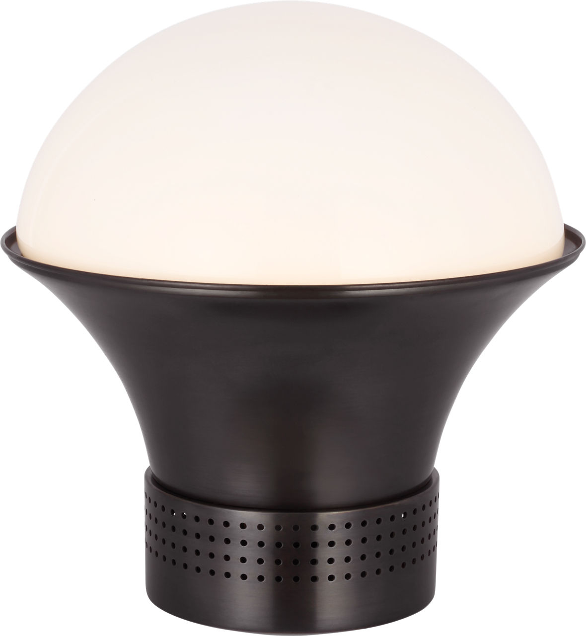 Precision Medium Table Lantern in Bronze with White Glass