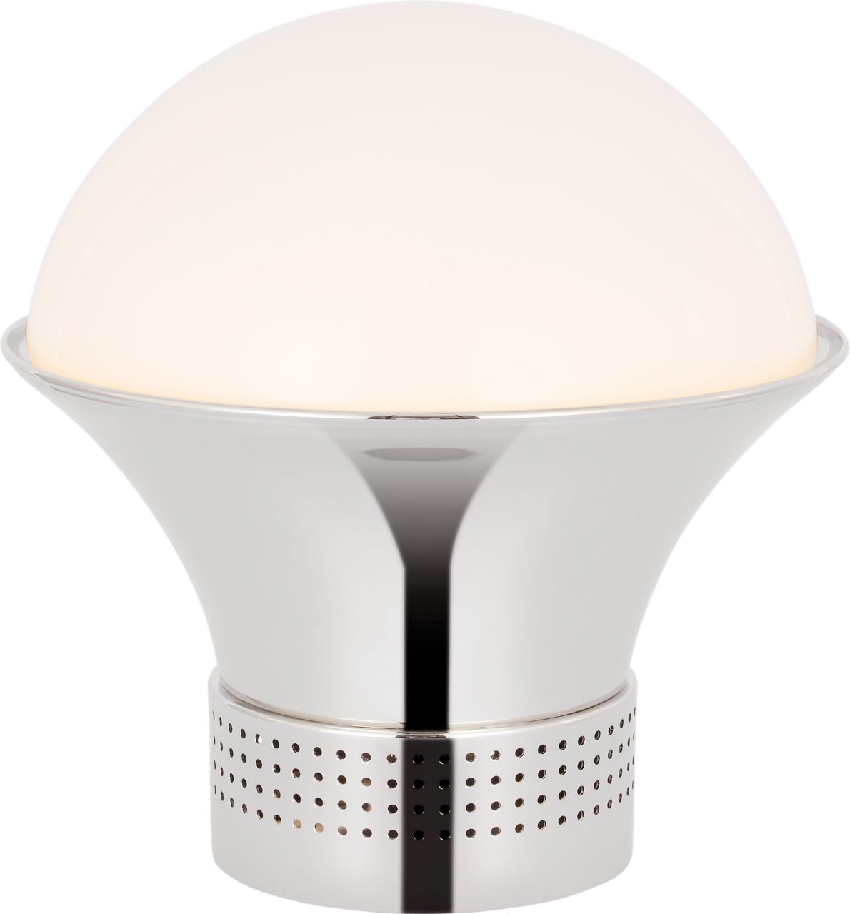 Precision Medium Table Lantern in Polished Nickel with White Glass