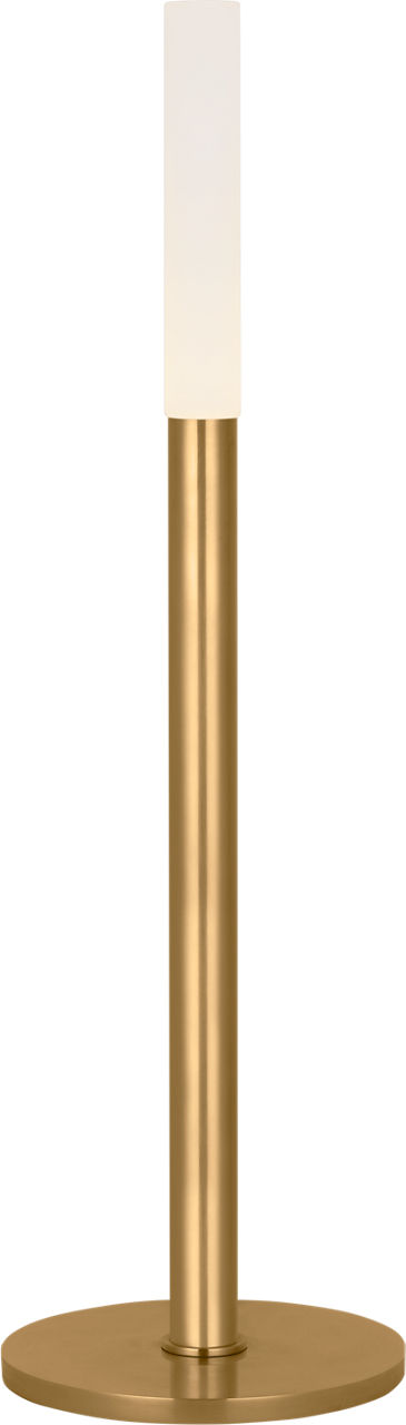 Rousseau 20" Table Lamp in Antique-Burnished Brass with Etched Crystal