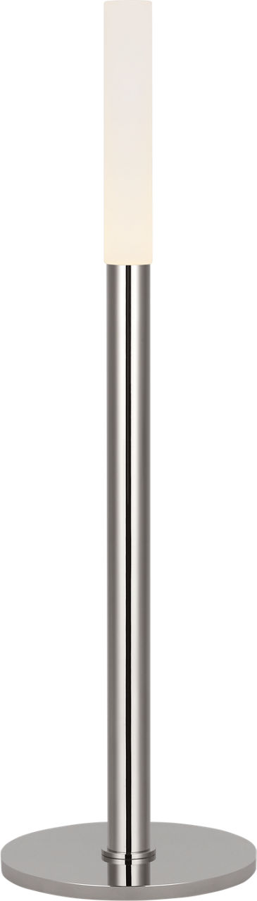 Rousseau 20" Table Lamp in Polished Nickel with Etched Crystal