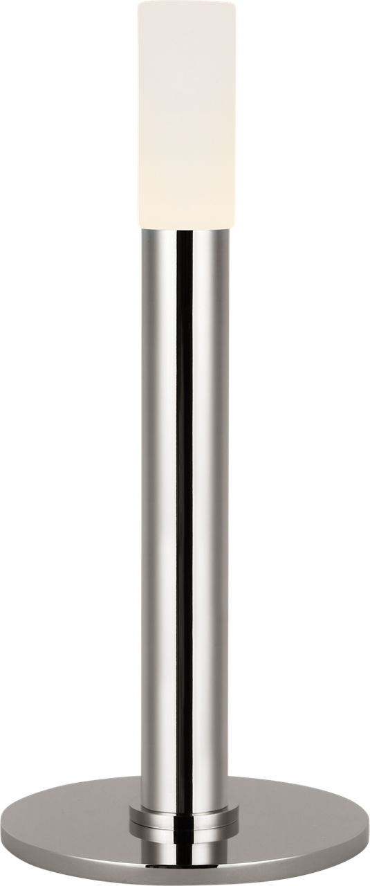 Rousseau 10" Rechargeable Accent Lamp in Polished Nickel with Etched Crystal