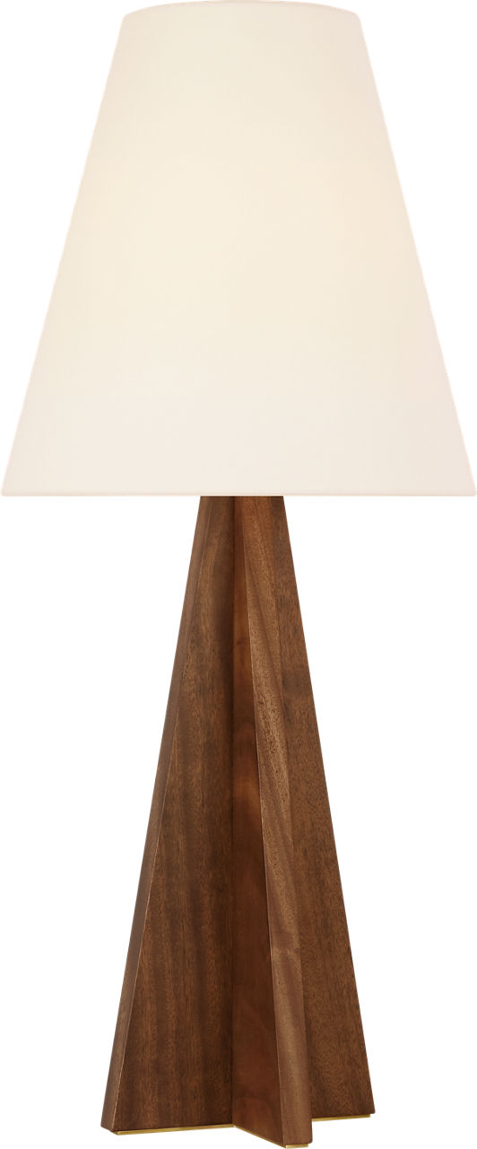 Crue 34" Table Lamp in Natural Walnut with Linen Shade