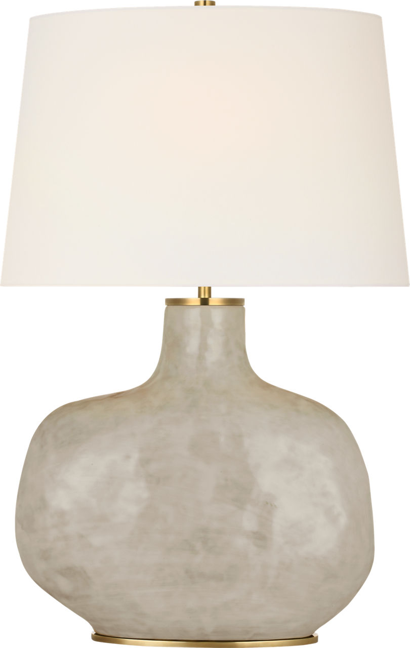 Beton Medium Table Lamp in Antiqued White with Linen Shade