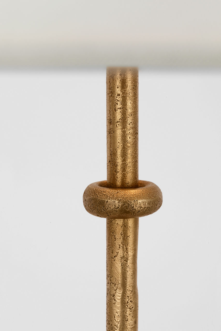 Zealous 30" Table Lamp in Museum Brass with Linen Shade