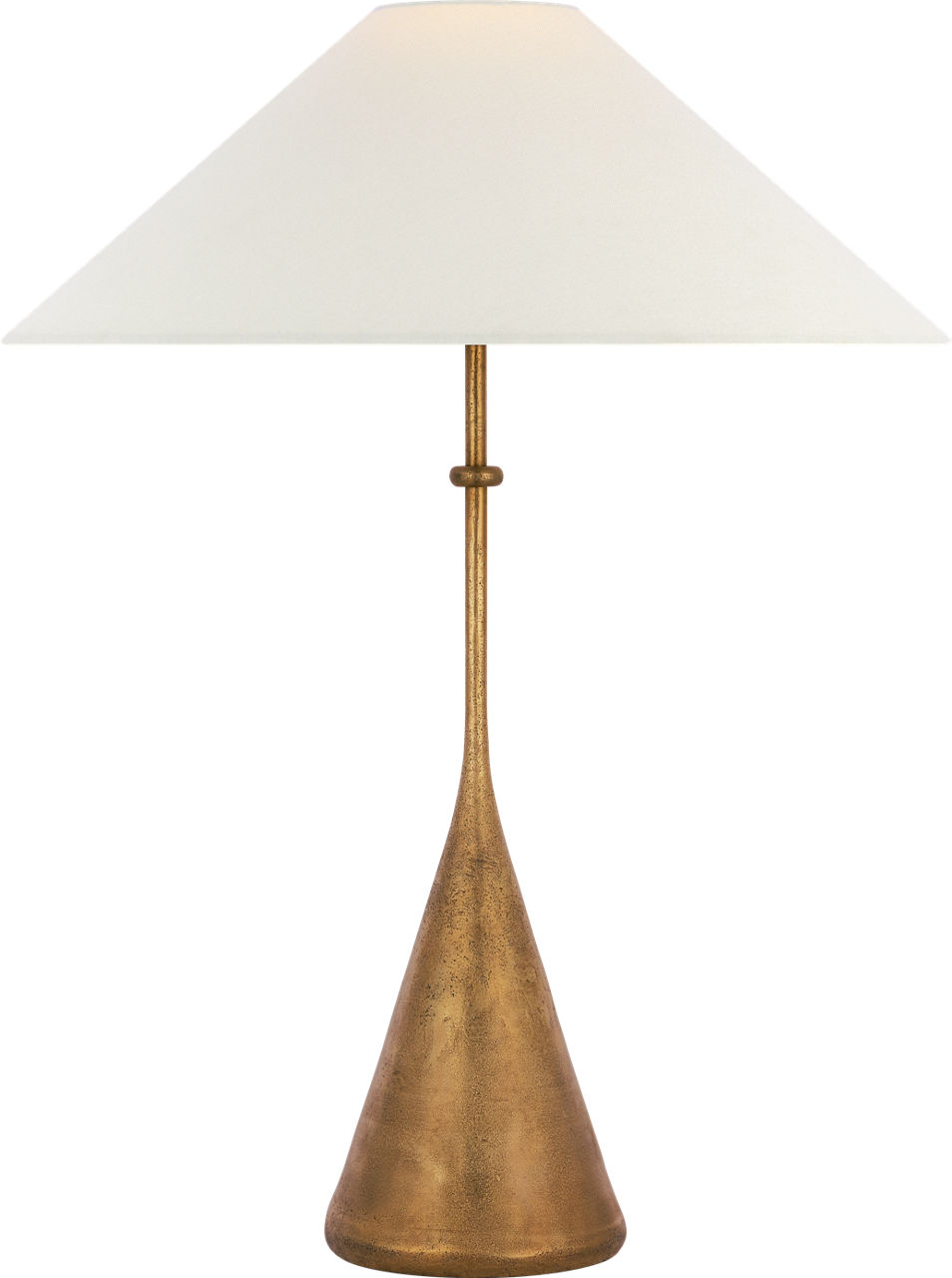 Zealous 30" Table Lamp in Museum Brass with Linen Shade