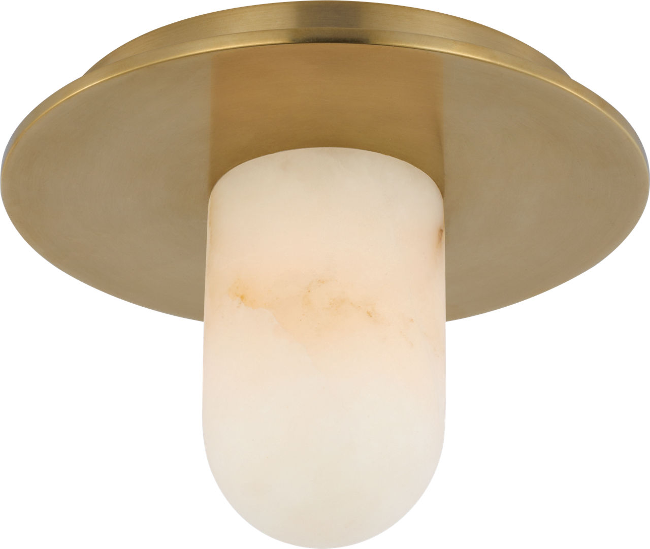 Fosse 6" Solitaire Flush Mount in Antique-Burnished Brass with Alabaster