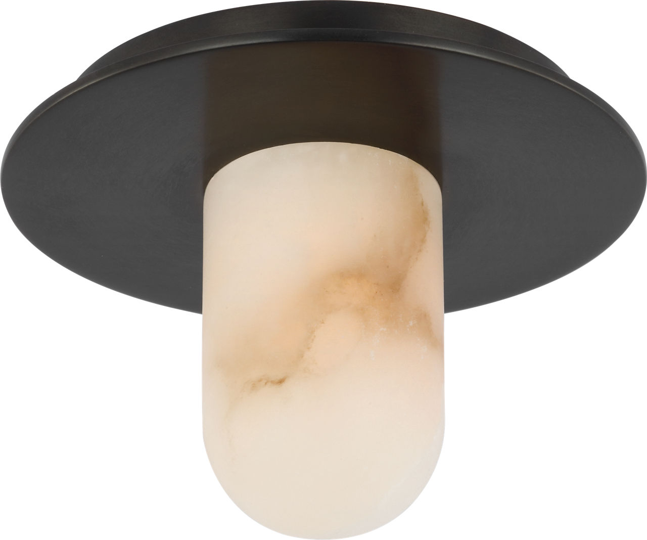 Fosse 6" Solitaire Flush Mount in Bronze with Alabaster