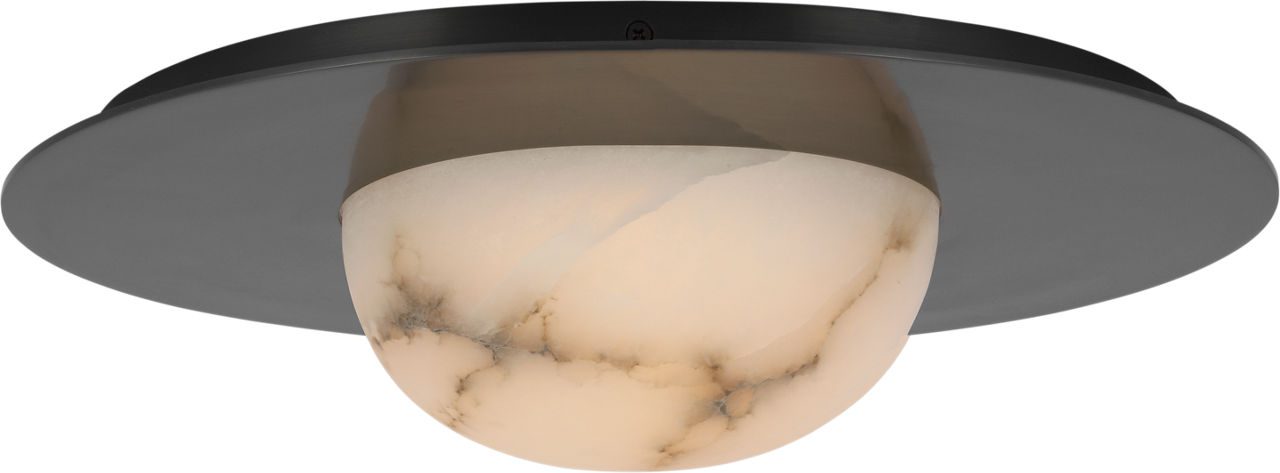 Fosse 15" Flush Mount in Bronze with Alabaster