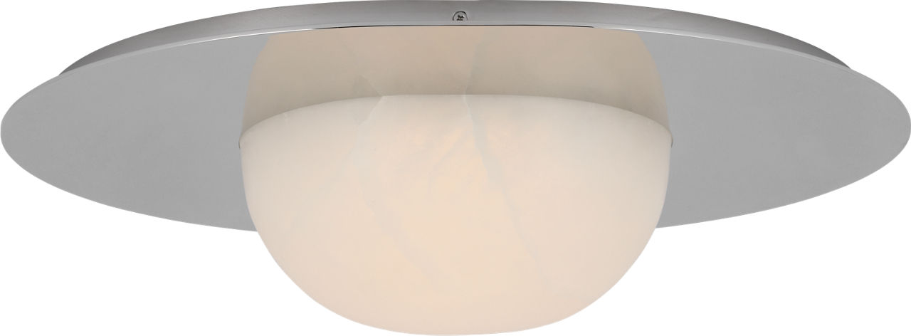 Fosse 21" Flush Mount in Polished Nickel with Alabaster