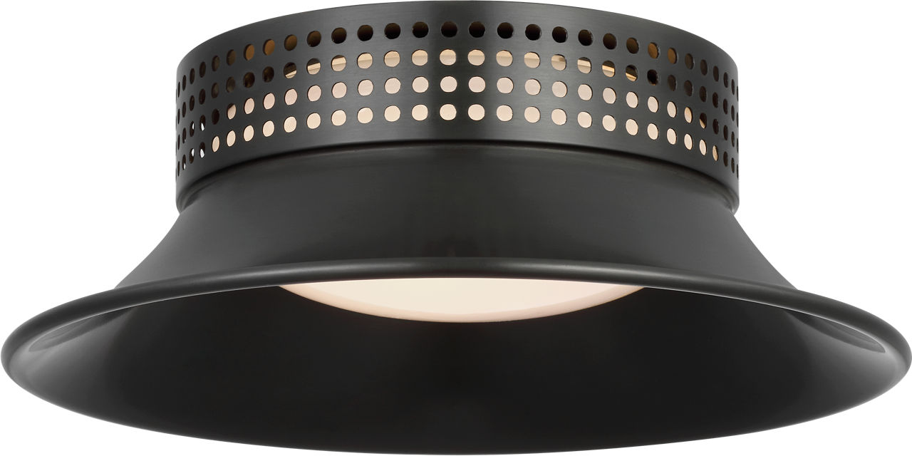Precision 7" Flush Mount in Bronze with White Glass