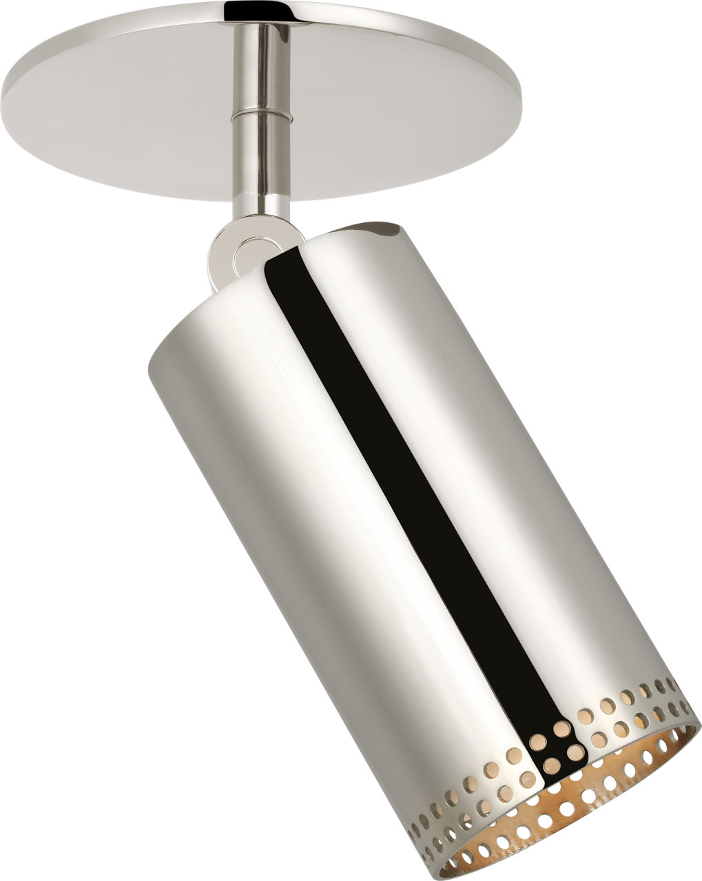 Precision 3" Directional Monopoint Flush Mount in Polished Nickel with White Glass