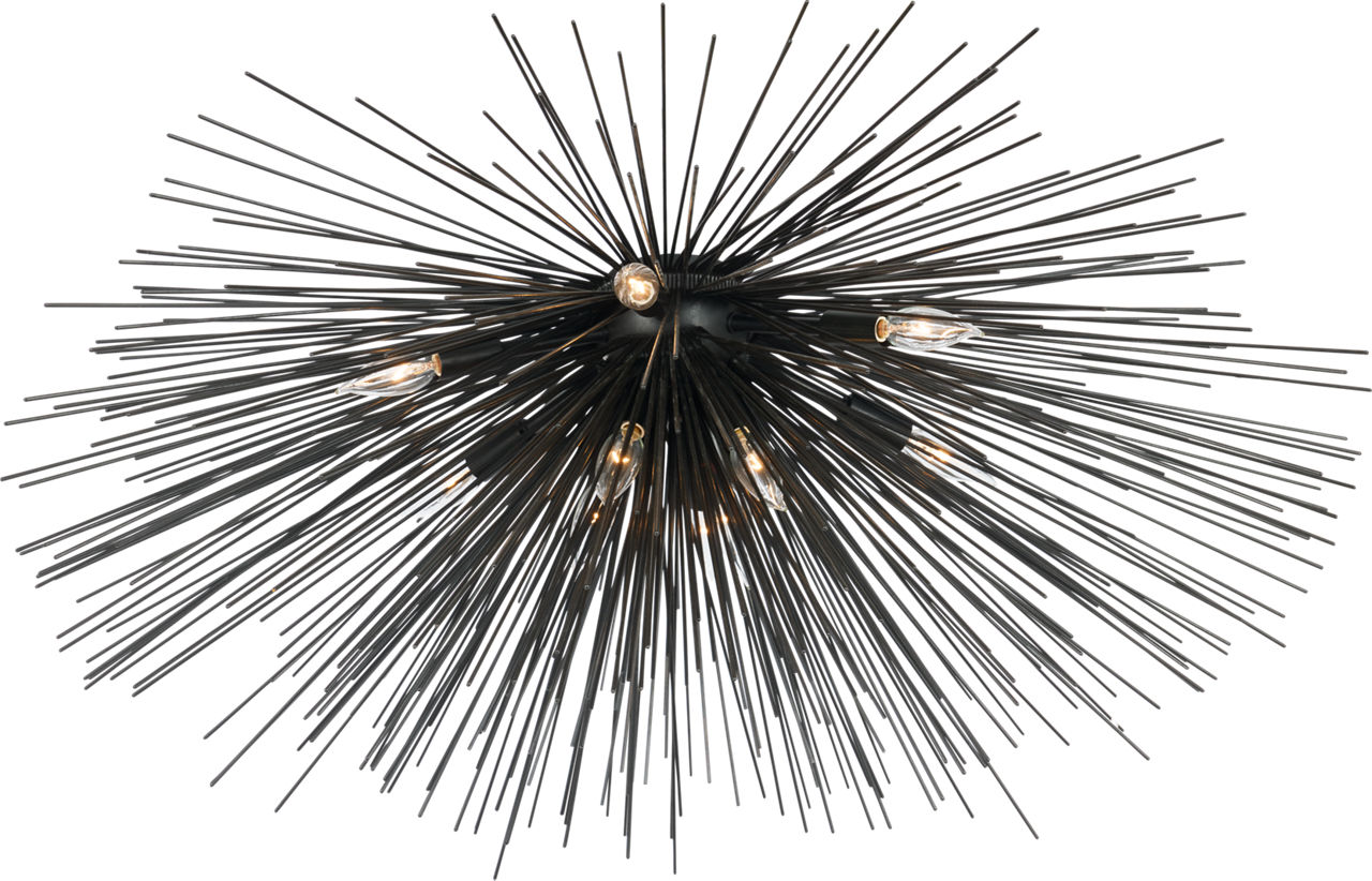Strada Large Flush Mount in Aged Iron