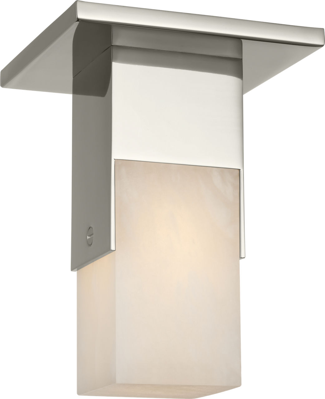 Covet Short Monopoint Flush Mount in Polished Nickel with Alabaster
