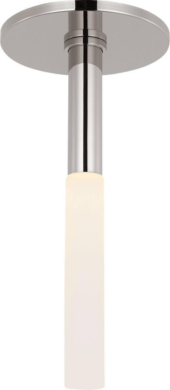 Rousseau Monopoint Flush Mount in Polished Nickel with Etched Crystal