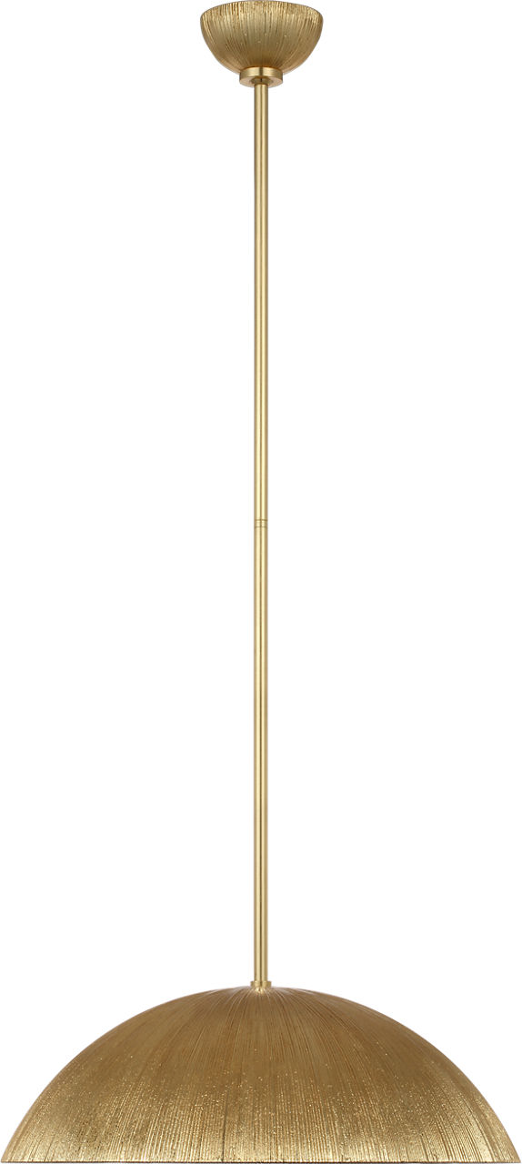 Utopia 18" Sculpted Pendant in Gild with White Glass