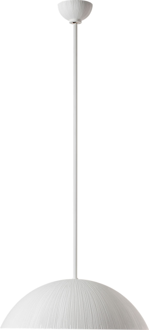 Utopia 18" Sculpted Pendant in Plaster White with White Glass