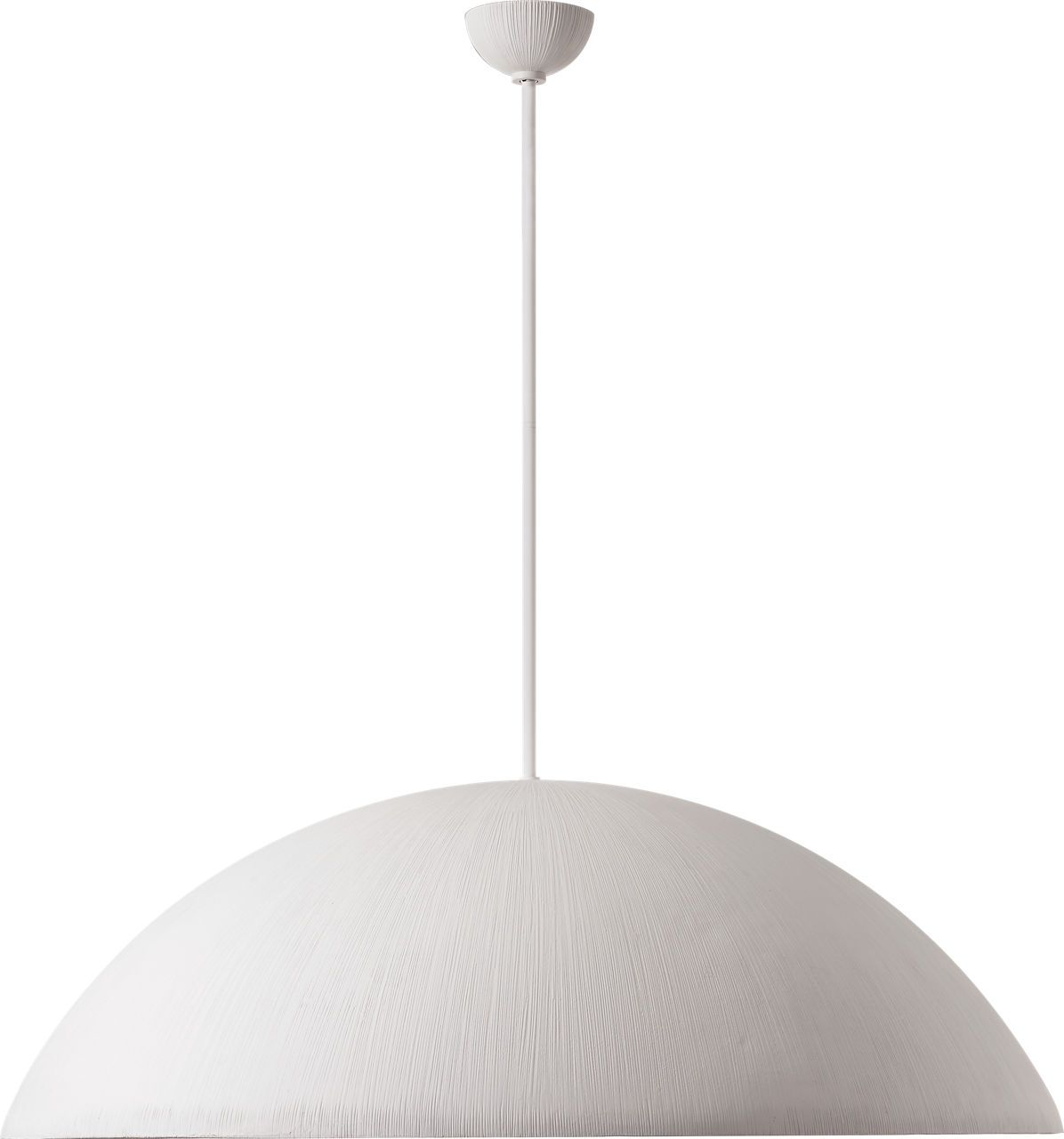 Utopia 48" Sculpted Pendant in Plaster White with White Glass