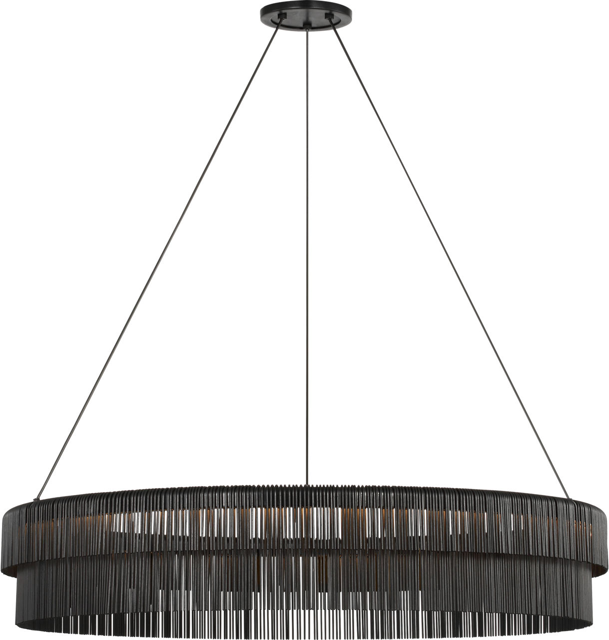 Differo 34" Layered Ring Chandelier in Aged Iron