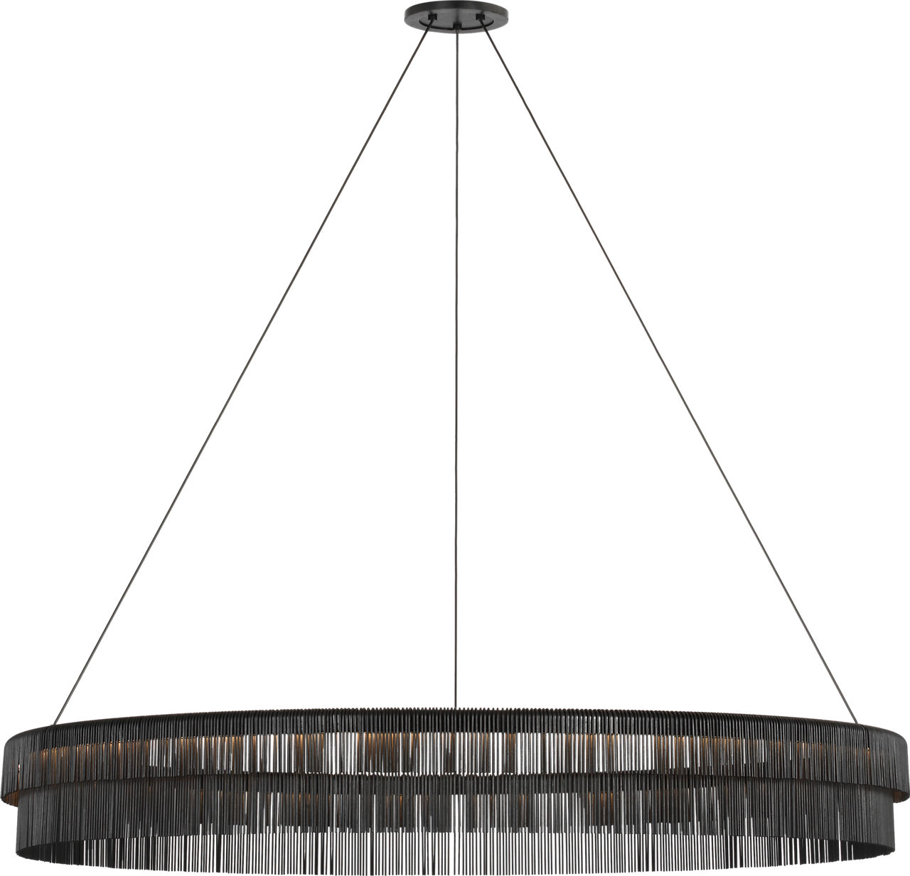 Differo 50" Layered Ring Chandelier in Aged Iron