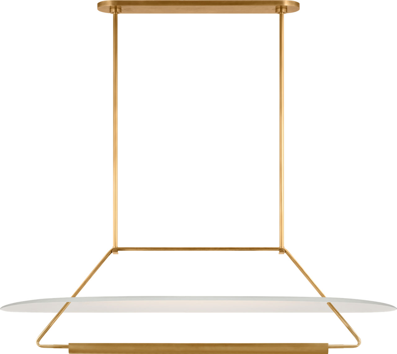 Teline 54" Oval Linear in Antique-Burnished Brass and Matte White