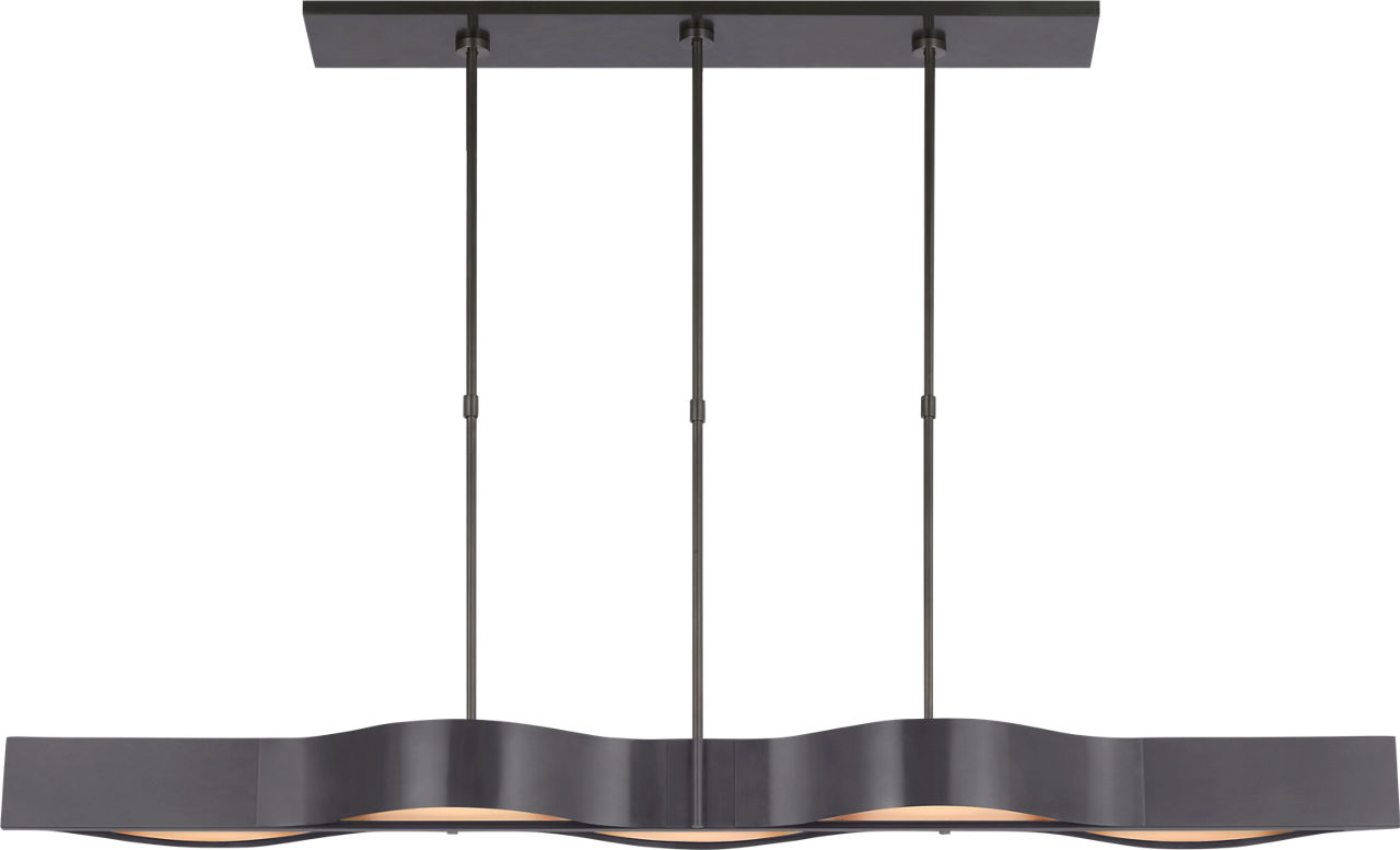Avant 60" Linear Pendant in Bronze with Frosted Glass