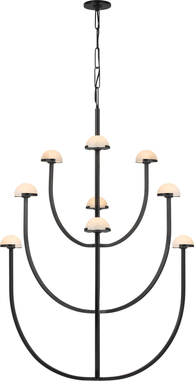 Pedra X-Large Three-Tier Chandelier in Bronze with Alabaster