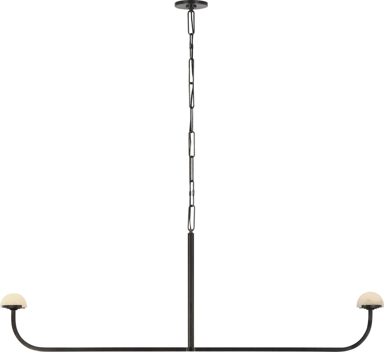 Pedra 56" Linear Chandelier in Bronze with Alabaster