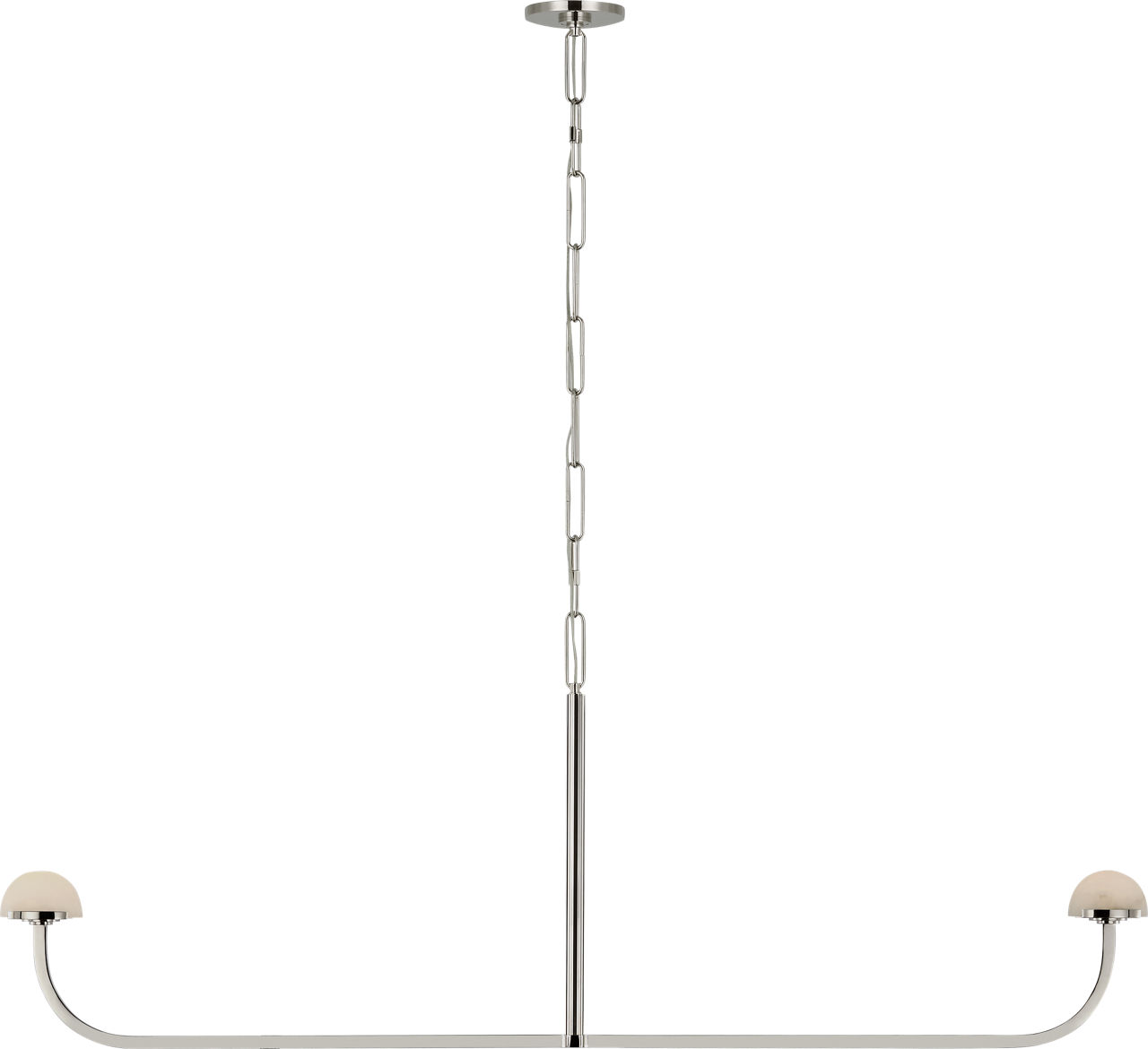 Pedra 56" Linear Chandelier in Polished Nickel with Alabaster