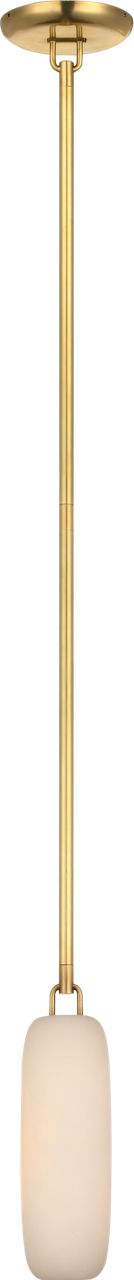 Formosa 11" Single Pendant in Antique-Burnished Brass with Alabaster