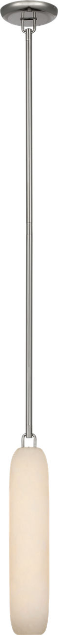 Formosa 17" Single Pendant in Polished Nickel with Alabaster