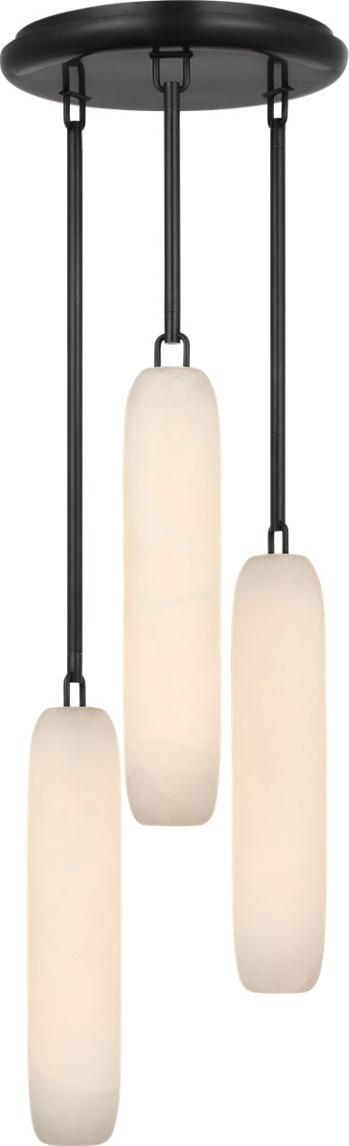 Formosa 3-Light Pendant in Bronze with Alabaster