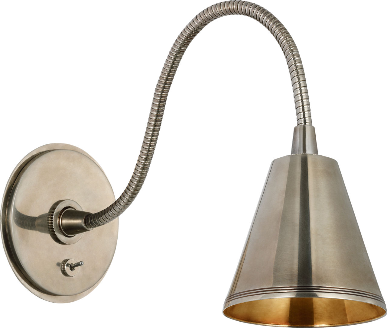 Harlan Gooseneck Reading Light in Pewter