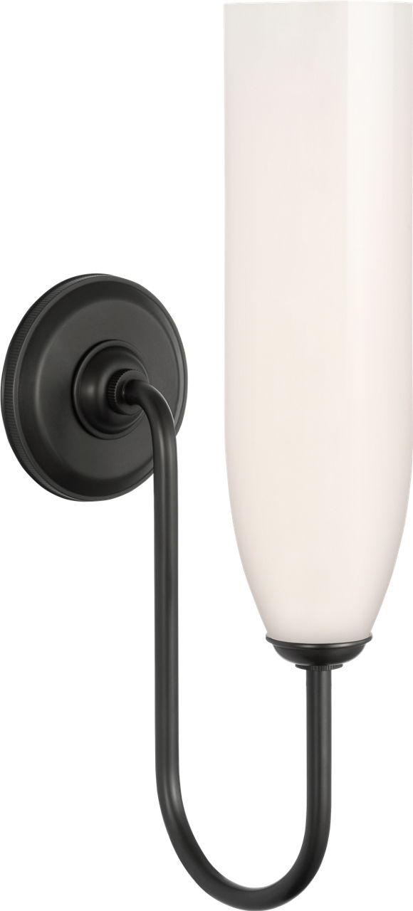 Meridien 16" Single Sconce in Bronze with White Glass