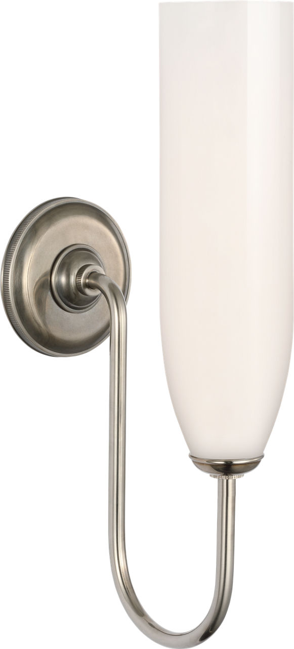 Meridien 16" Single Sconce in Pewter with White Glass